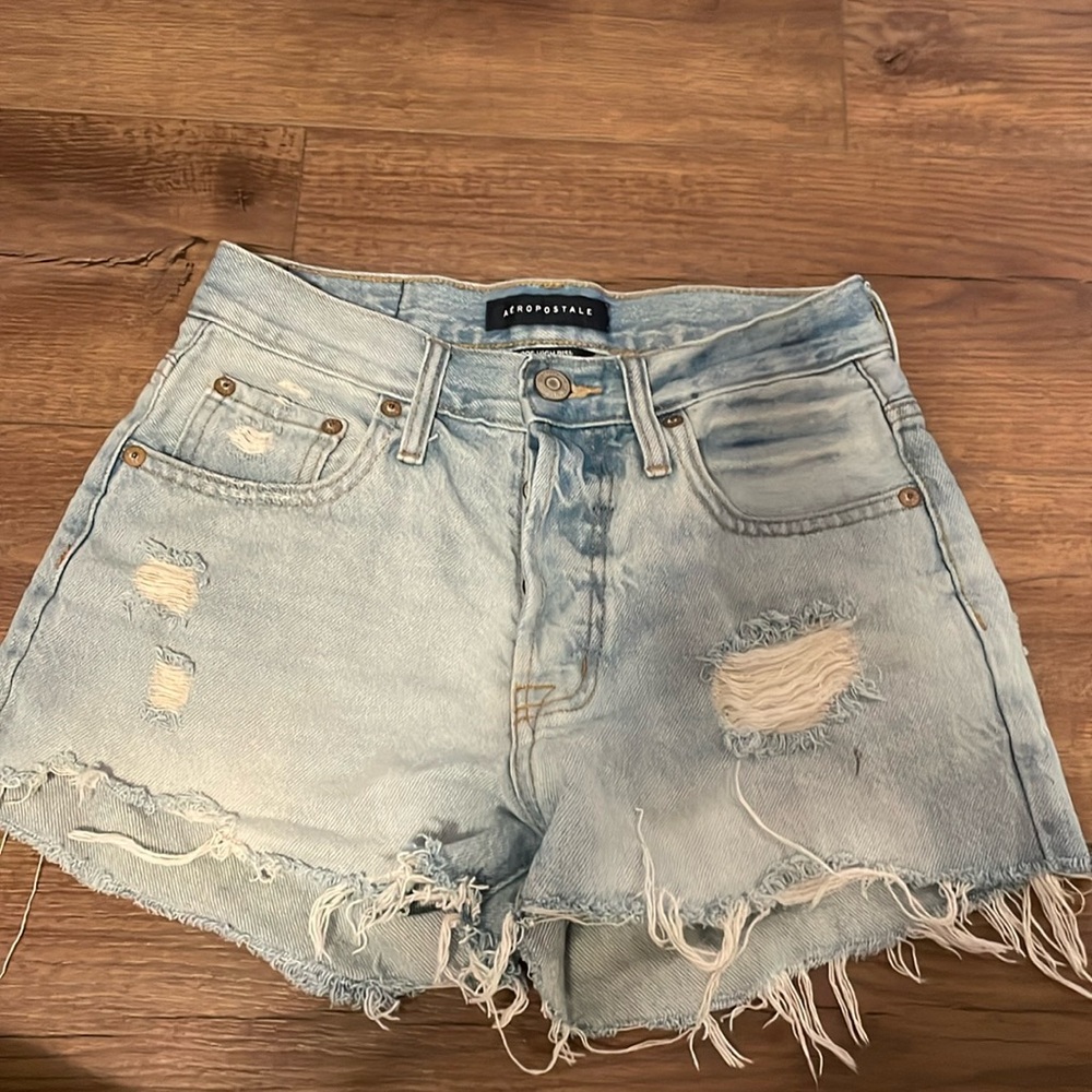 light washed jean shorts